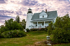 Sunset Behind Dice Head Lighthouse in Maine